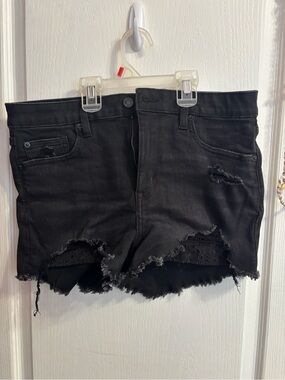 American Eagle Black Distressed Women's Denim Shorts